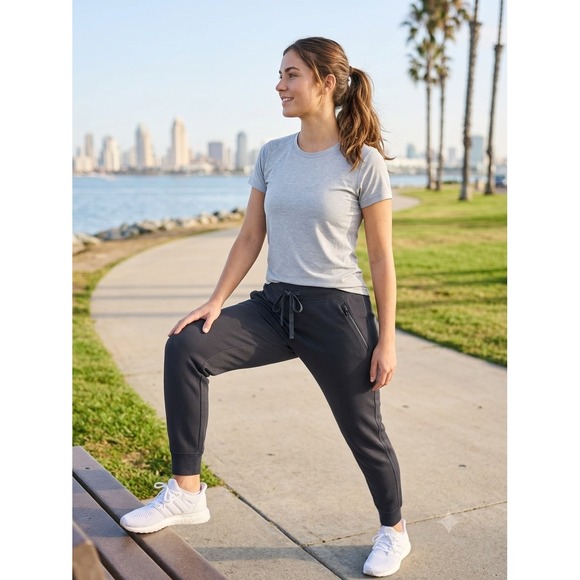 Kirkland Signature Pants - Kirkland Performance Jogger Black Heather Slim Tapered Sweatpants Womens Small